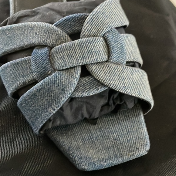 SAINT LAURENT DEEP NAVY JEANS SLIDES 38.5 - Picture 5 of 5